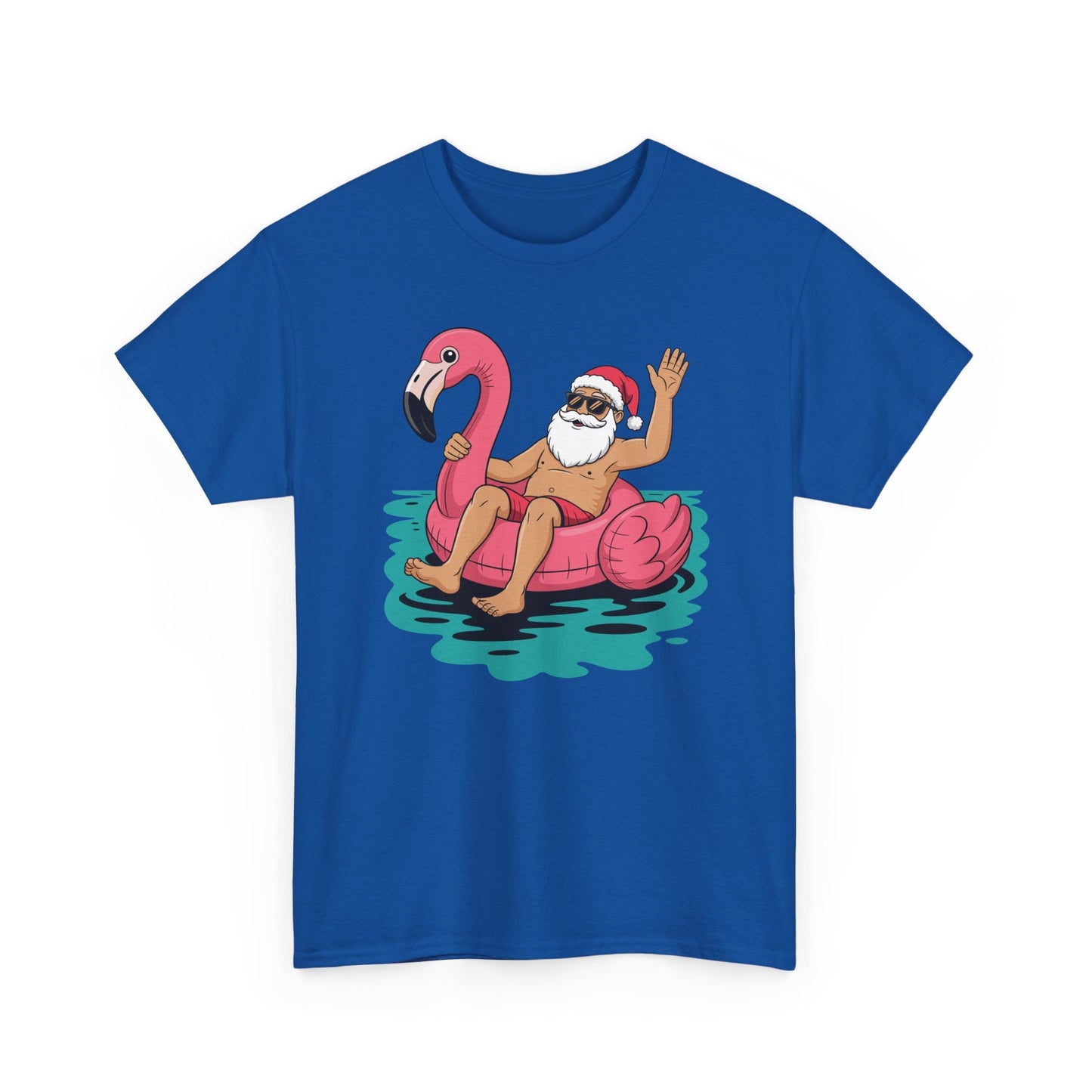 Santa Flamingo Floatie Funny Christmas In July Summer Xmas T-Shirt