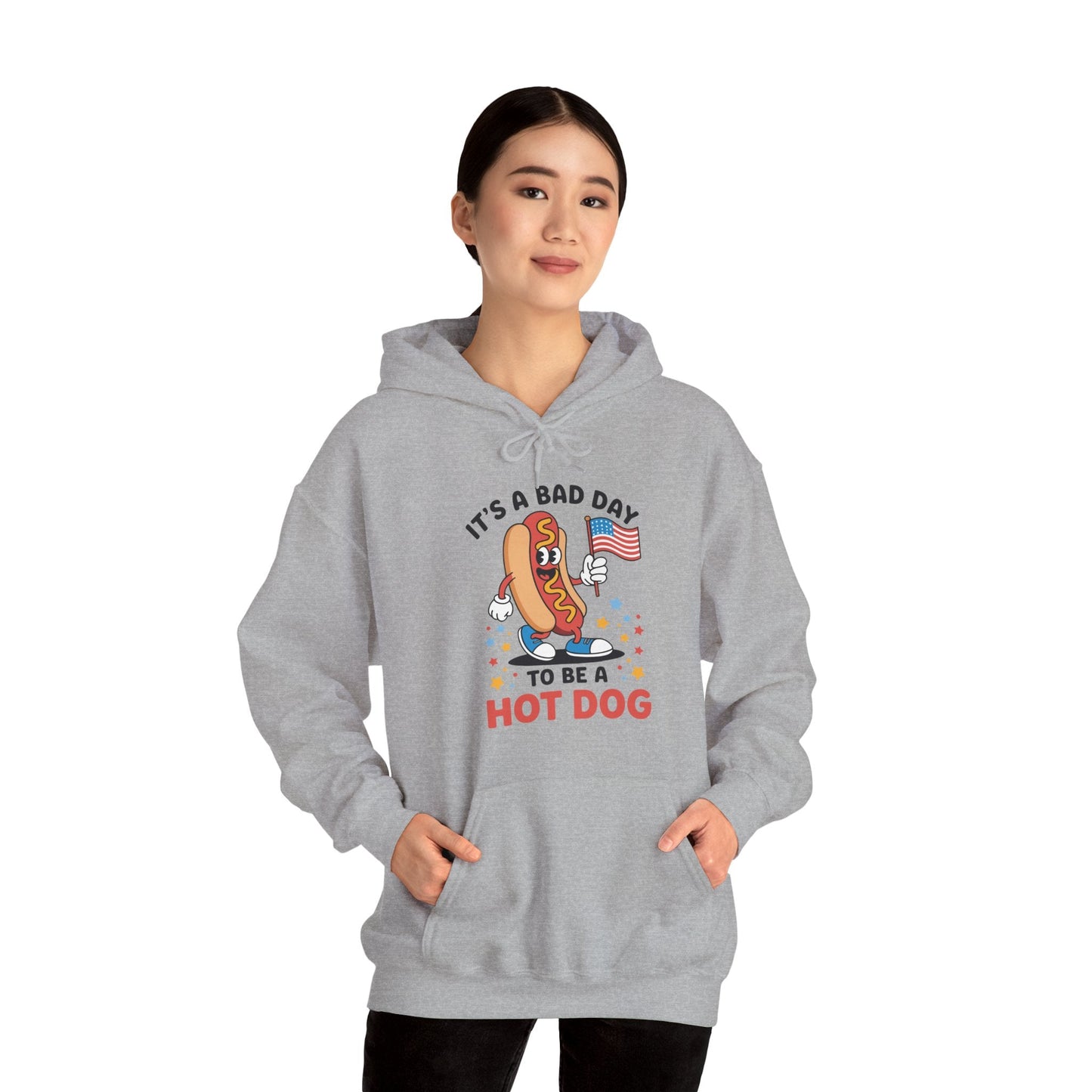 Its A Bad Day To Be A Hot Dog Funny meme HotDog usa flag Men Women Hoodie