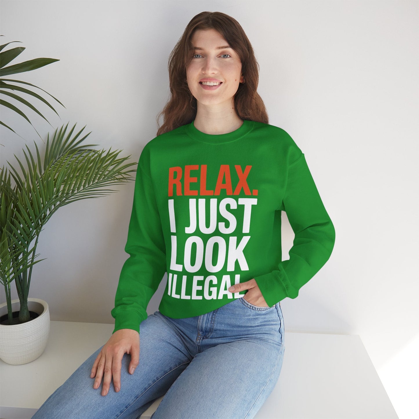 funny Relax, I Just Look Illegal sarcastic Sweatshirt