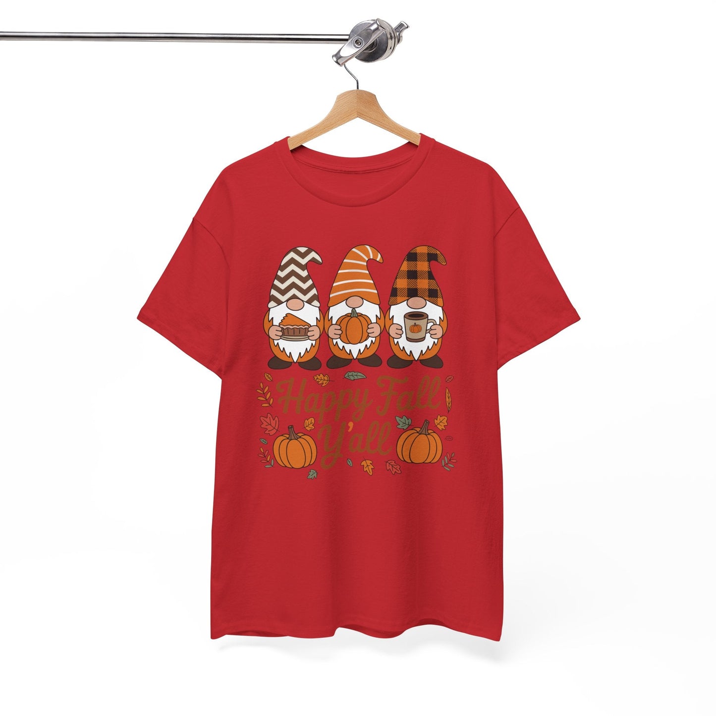 Happy Fall Y'all Gnome Pumpkin Autumn Thanksgiving Men Women T-Shirt