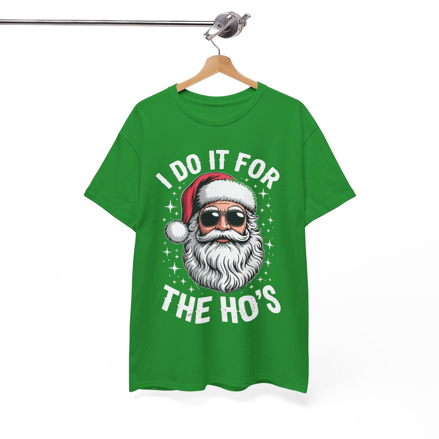 I Do It For The Ho's Funny Inappropriate Christmas Santa T-Shirt