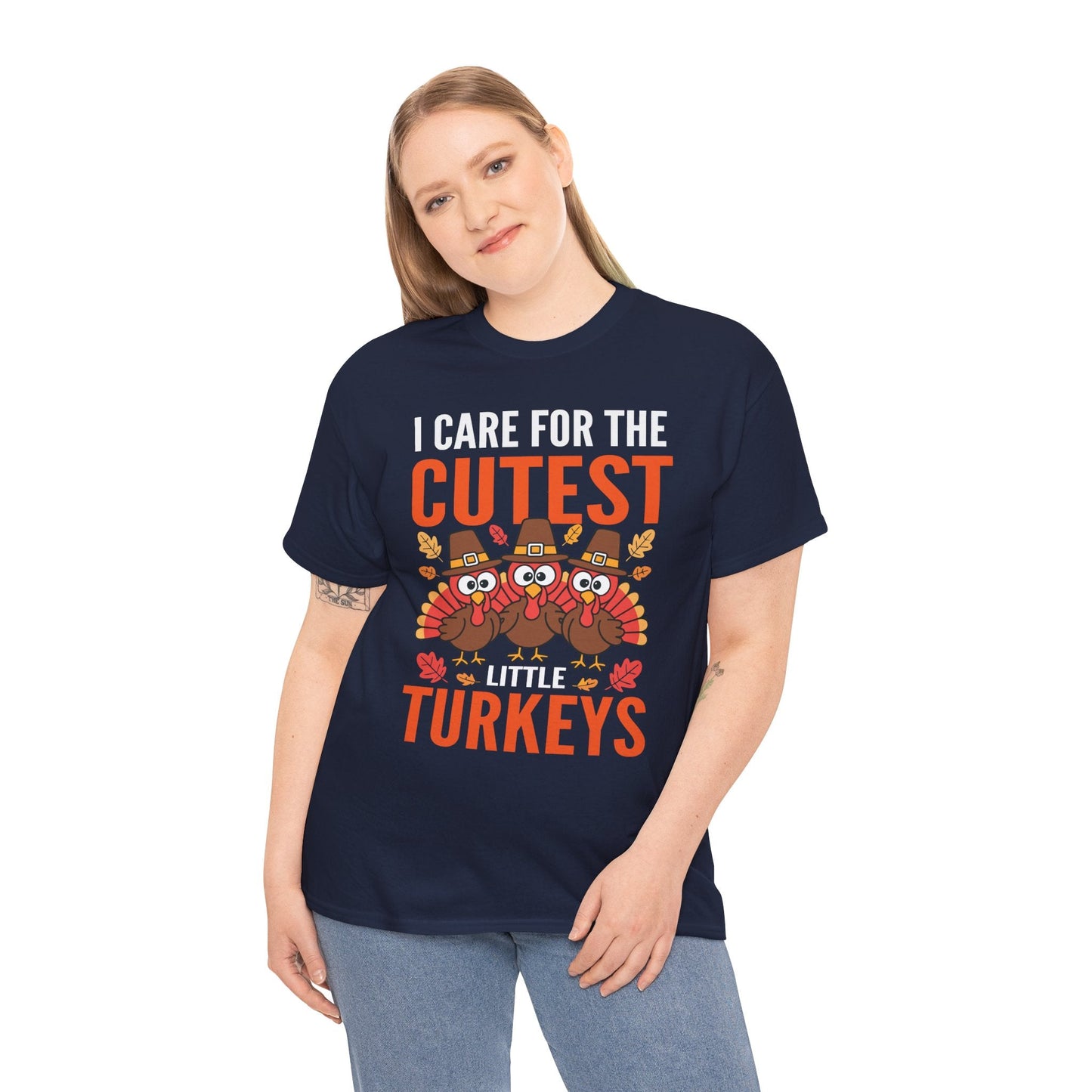 Care For Little Turkeys Nurse Fall Thanksgiving Scrub Top T-Shirt
