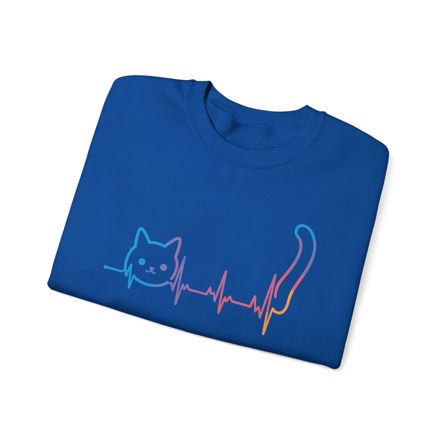 Heartbeat Cat Lover Animal Silhouette Cute Cat Sweatshirt