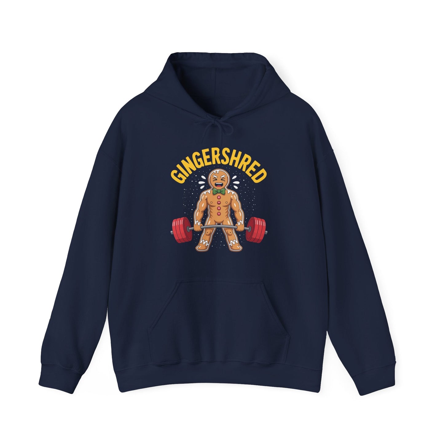 Funny Gingershred Gingerbread Man Gym Bodybuilding Christmas Hoodie