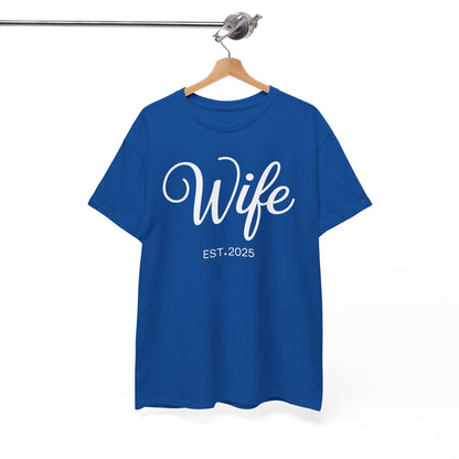 Wife Est 2025 Just Married Honeymoon Wedding Couples T-Shirt