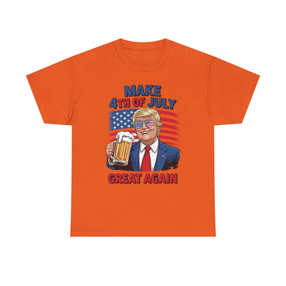 Trump Make 4th of July Great Again Men Drinking Beer Funny T-Shirt