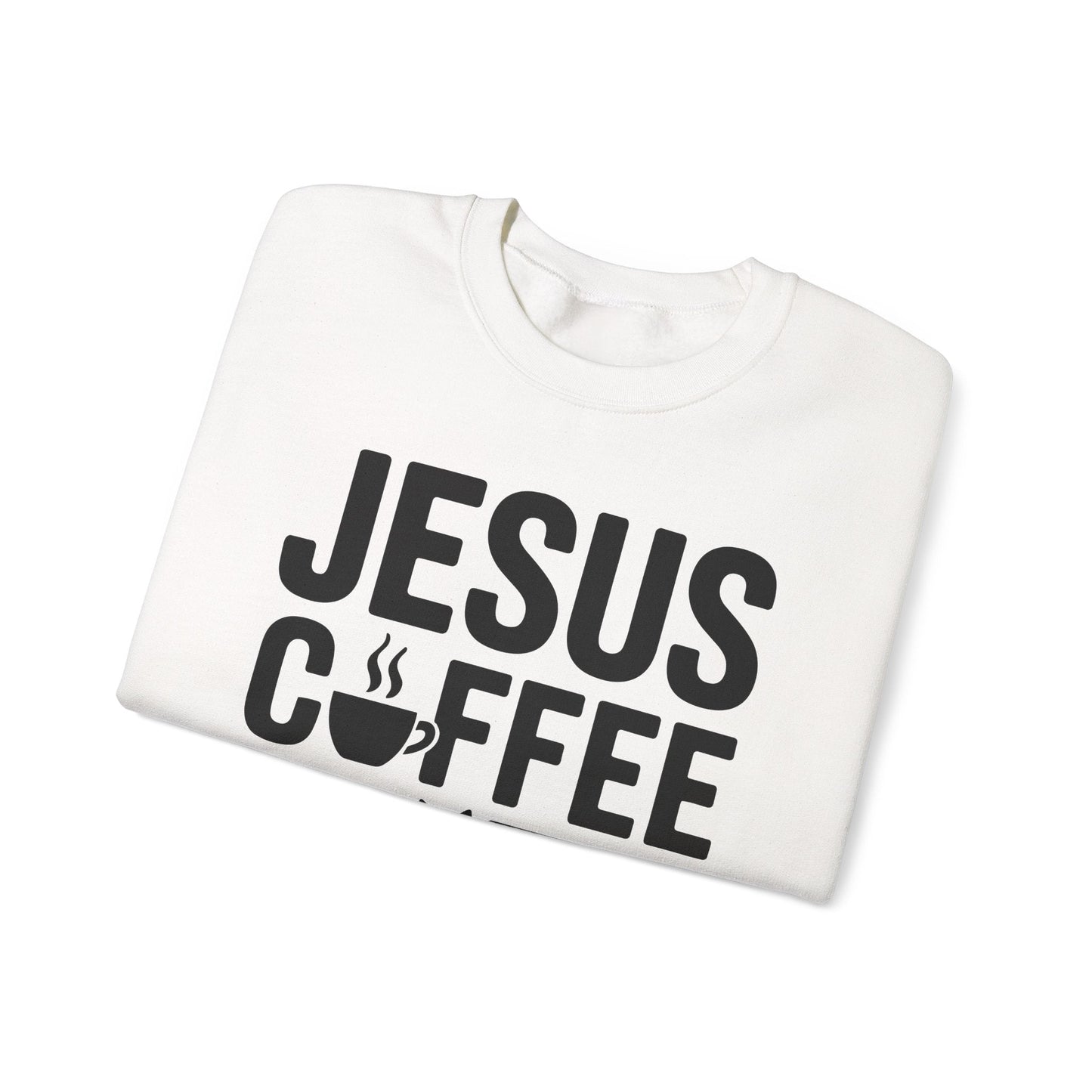 Christian Jesus, Coffee, Cats - Religous Cat Caffeine Lover Sweatshirt