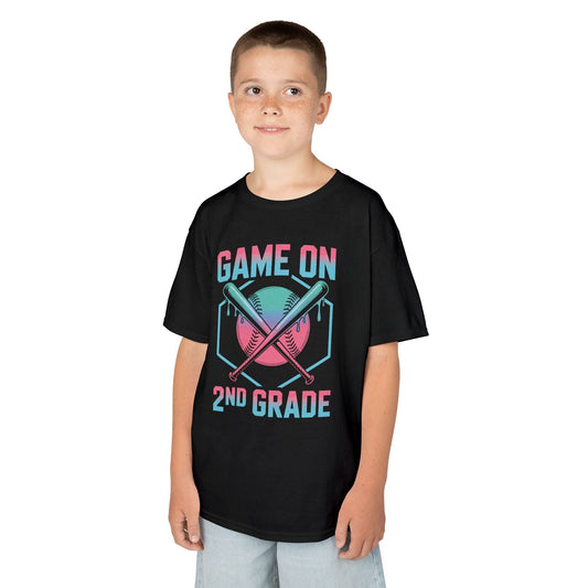 2nd Grade Back to School Baseball Drip Ice Cream Game On Kid T-Shirt