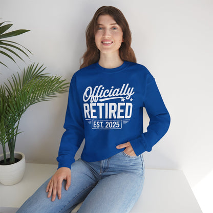 Funny Retirement 2025 Officially Retired Vintage Humor Sweatshirt