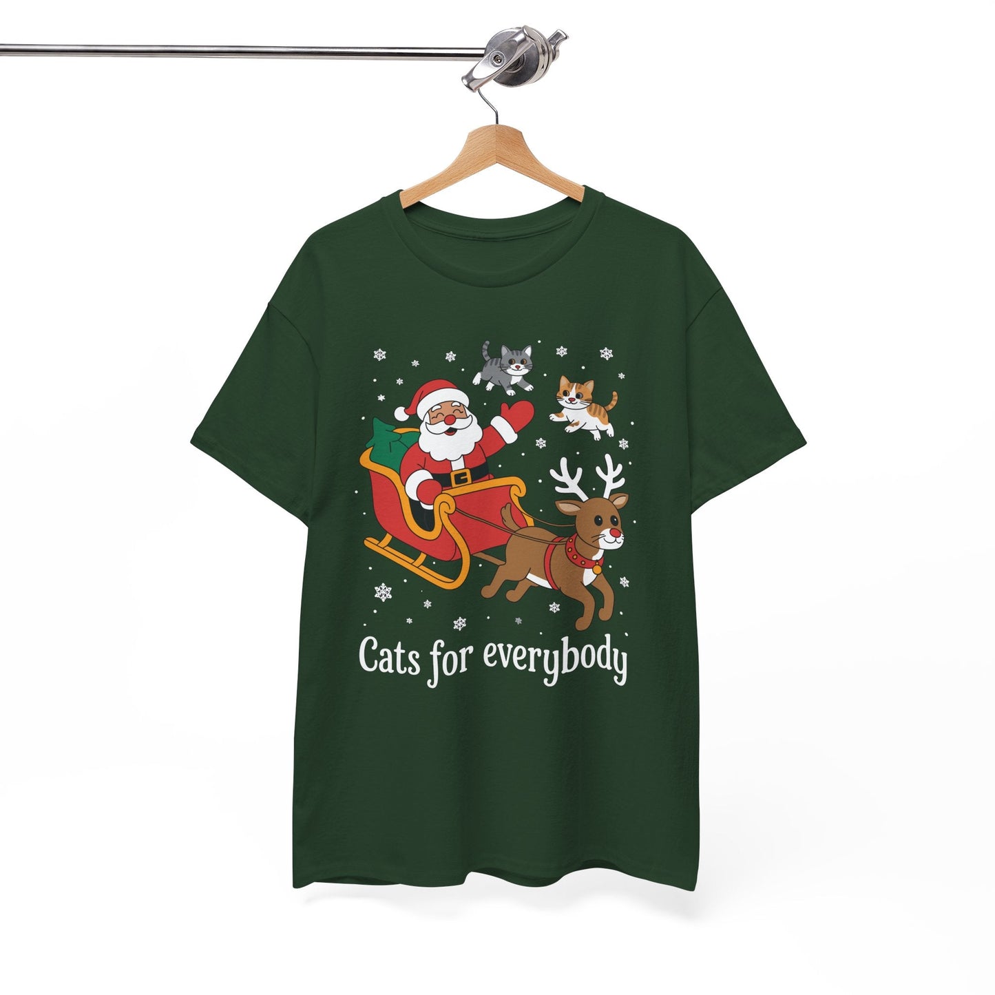 Cats For Everybody Christmas Cat Funny Xmas Women Santa T-Shirt