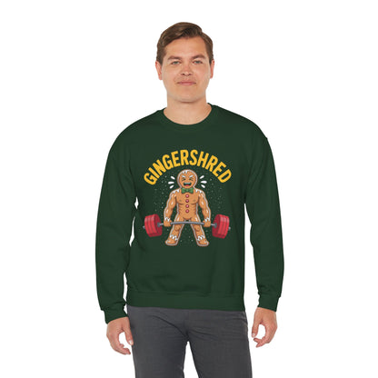 Funny Gingershred Gingerbread Man Gym Bodybuilding Christmas Sweatshirt