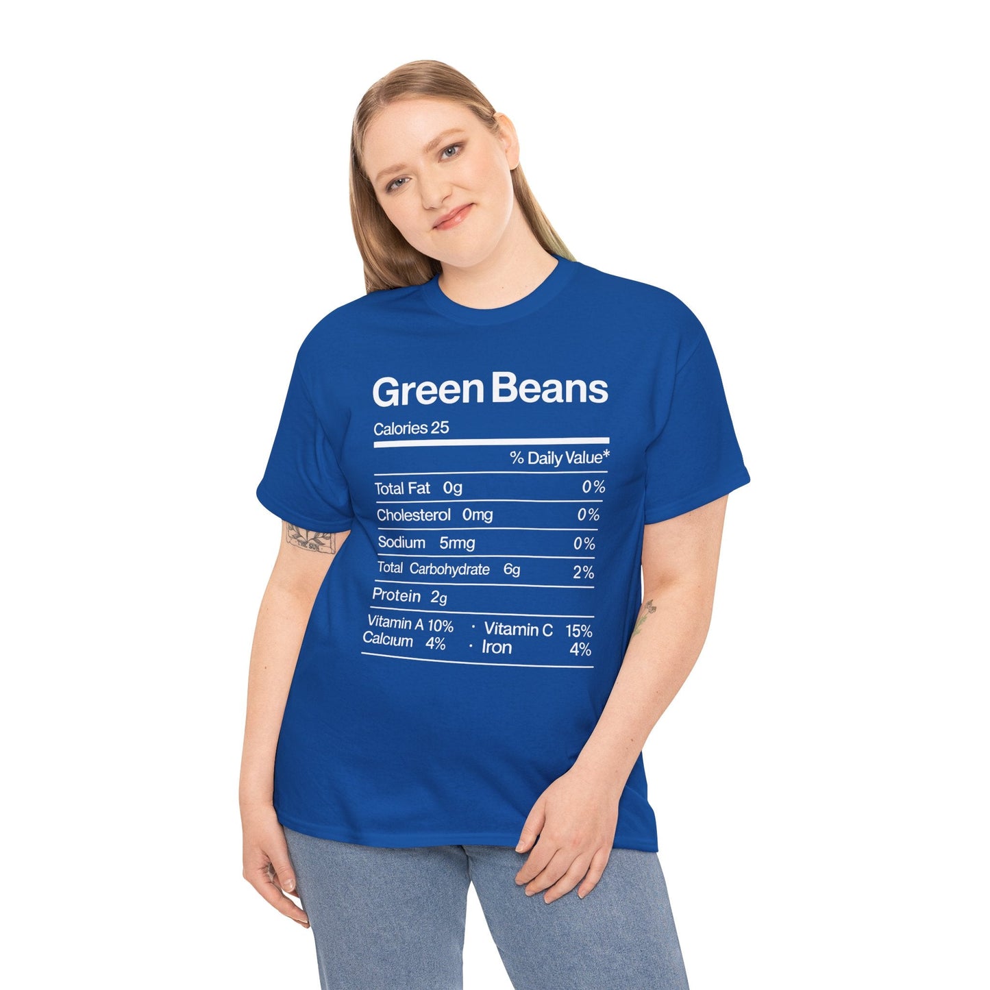 Green Beans Nutrition Facts Funny Thanksgiving Christmas T-Shirt