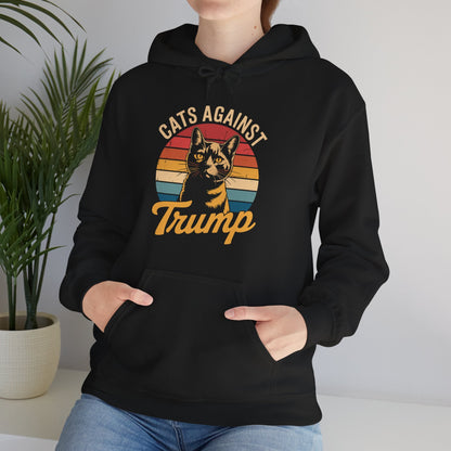 Cats Against Trump Funny Anti Trump Election Funny Cat  Hoodie