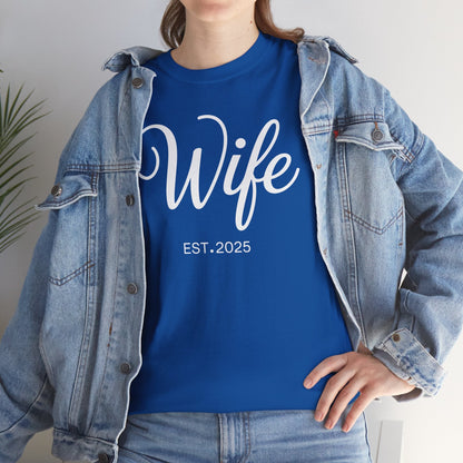 Wife Est 2025 Just Married Honeymoon Wedding Couples T-Shirt
