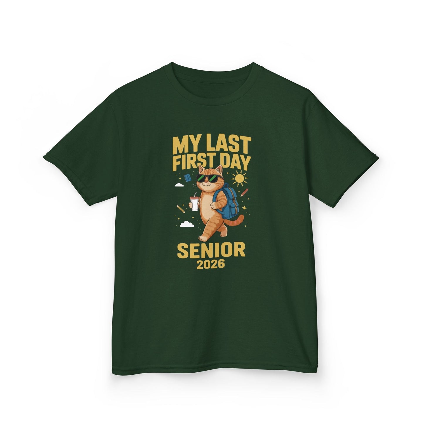 My Last First Day Senior 2026 Cat Back to School Cool Class T-Shirt