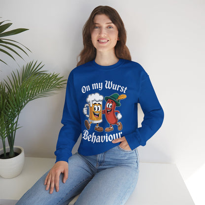 Oktoberfest On My Wurst Behaviour German Beer Sausage Adults Sweatshirt