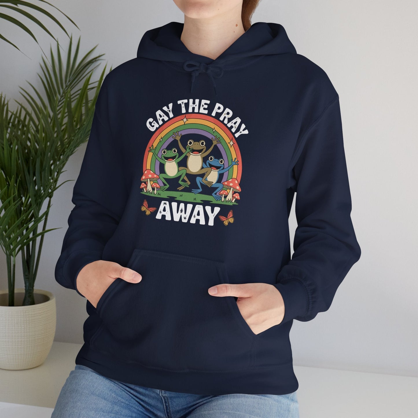 Gay The Pray Away Rainbow LGBT Pride Funny Meme Frogs Hoodie