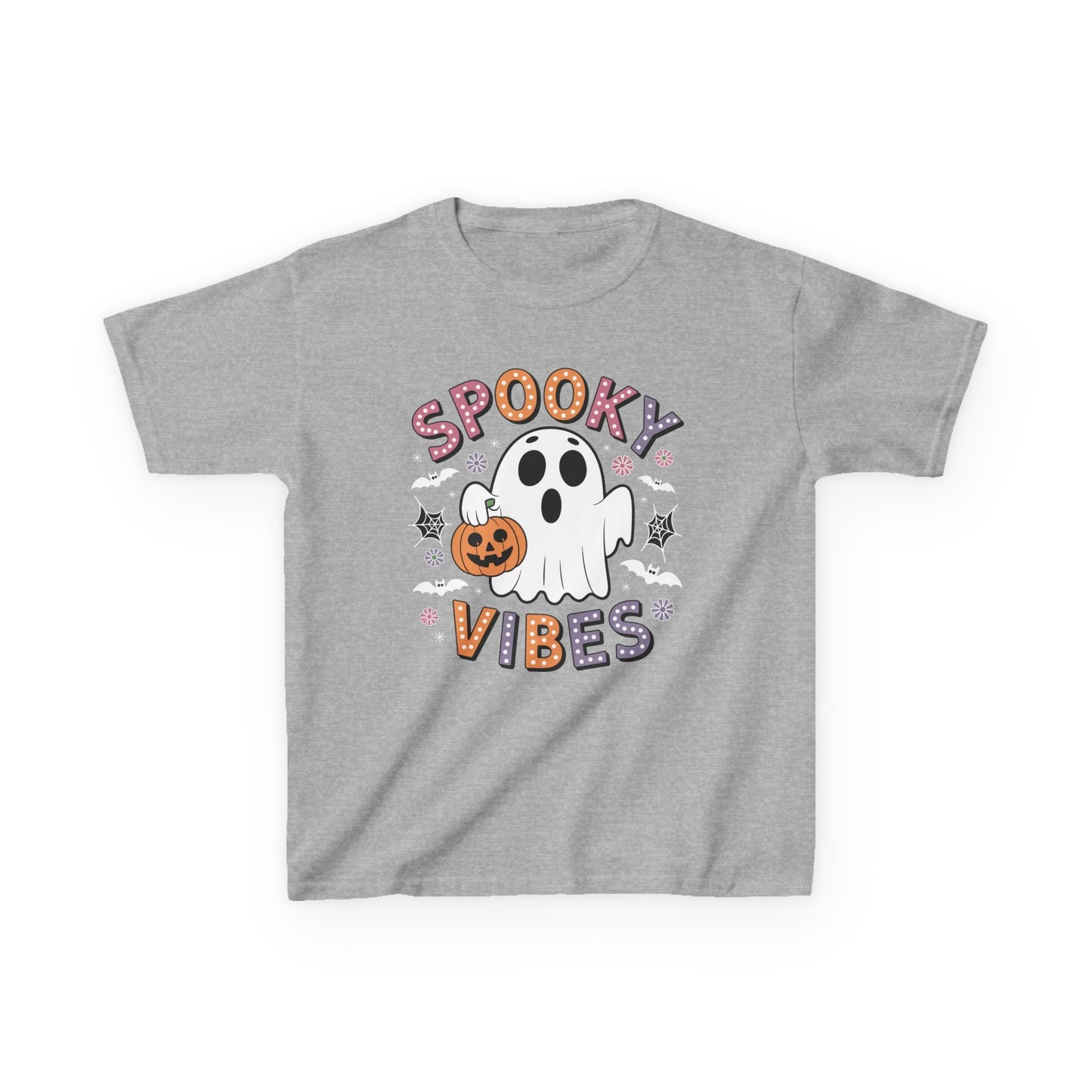 Spooky Vibes Ghost Retro Groovy Halloween Kids T-Shirt