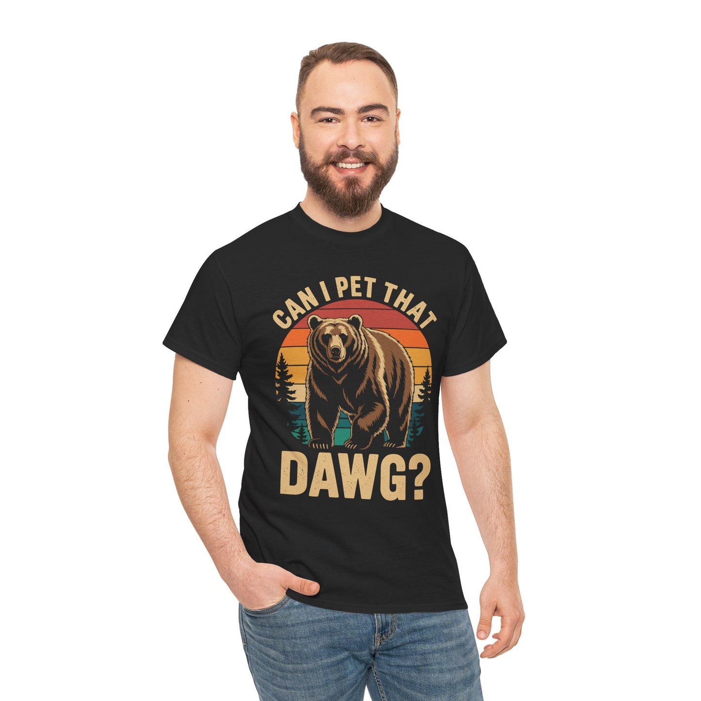 Can I Pet That Dog Funny Dawg Bear Meme Camping Hiking T-Shirt