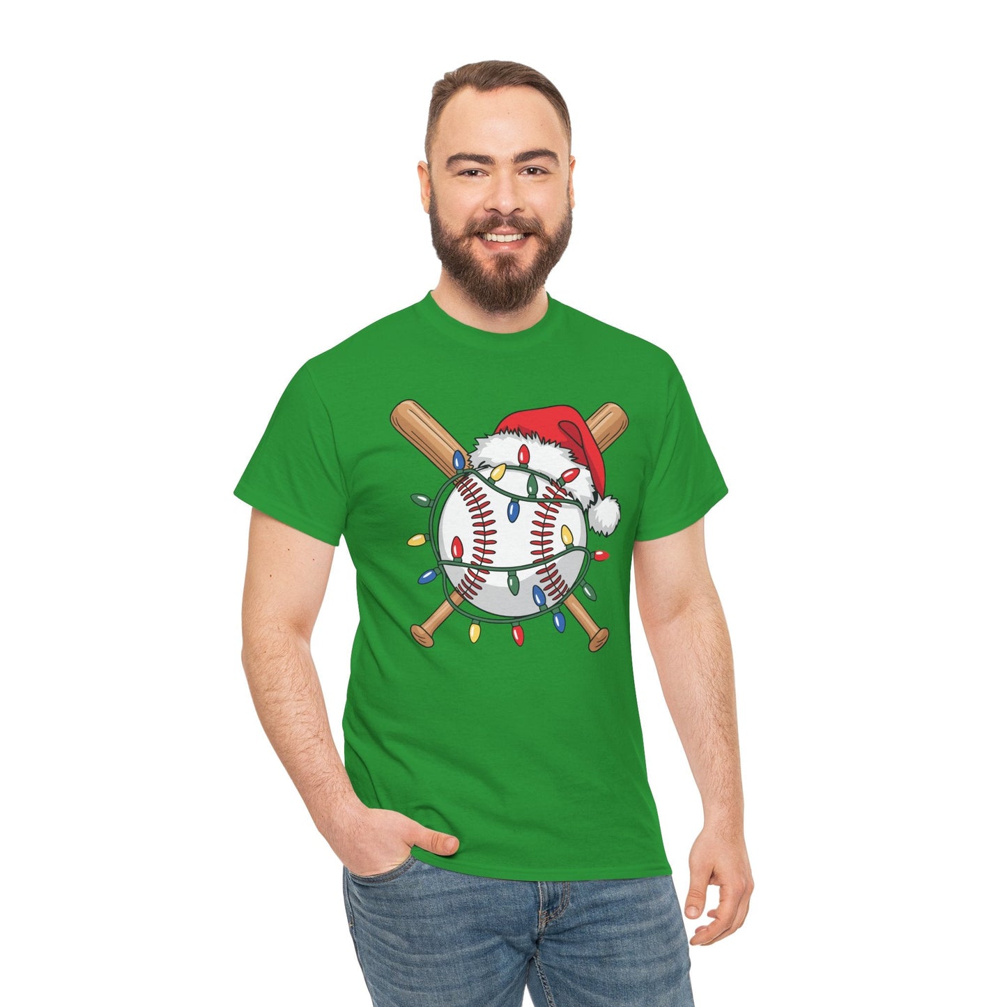 Santa Sports Design For Men Boys Christmas Baseball Player T-Shirt