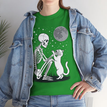 Skeleton Cat Skull Kitty Cute Goth Halloween Men Women T-Shirt