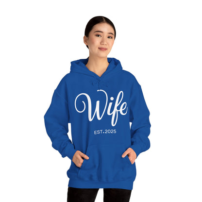Wife Est 2025 Just Married Honeymoon Wedding Couples Hoodie