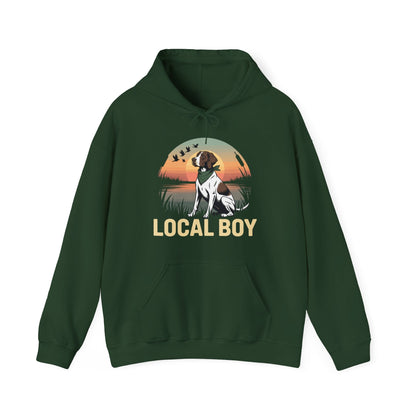 Local Boy Hunting Dog Vintage Sunset Hunting Season Hoodie