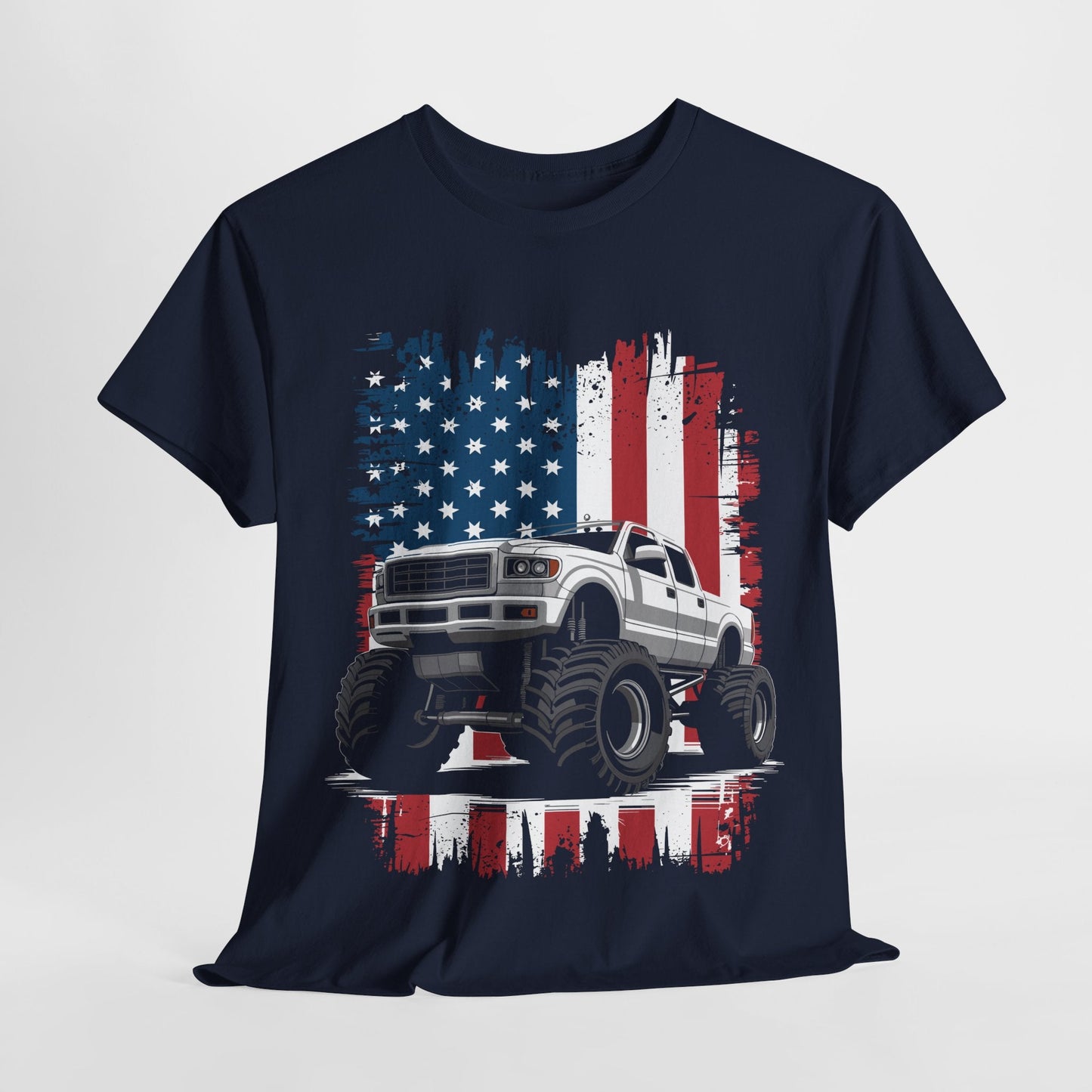 Monster Truck USA Flag American T-Shirt