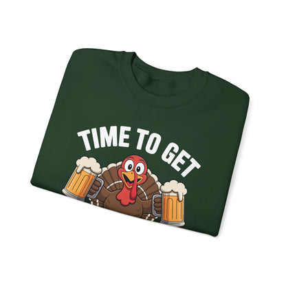 Time To Get Basted Funny Beer Thanksgiving Turkey Gift Sweatshirt