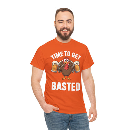 Time To Get Basted Funny Beer Thanksgiving Turkey Gift T-Shirt
