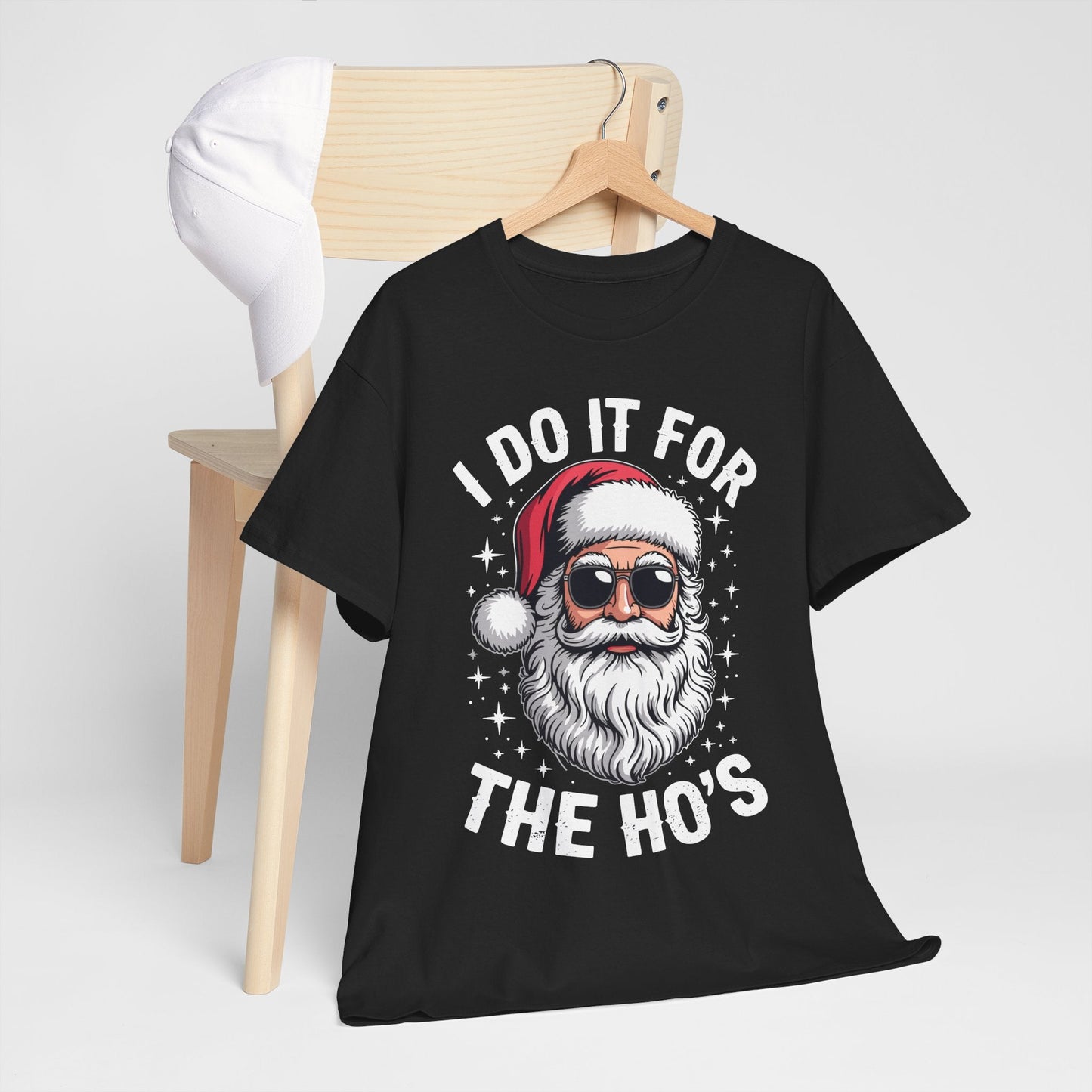 I Do It For The Ho's Funny Inappropriate Christmas Santa T-Shirt