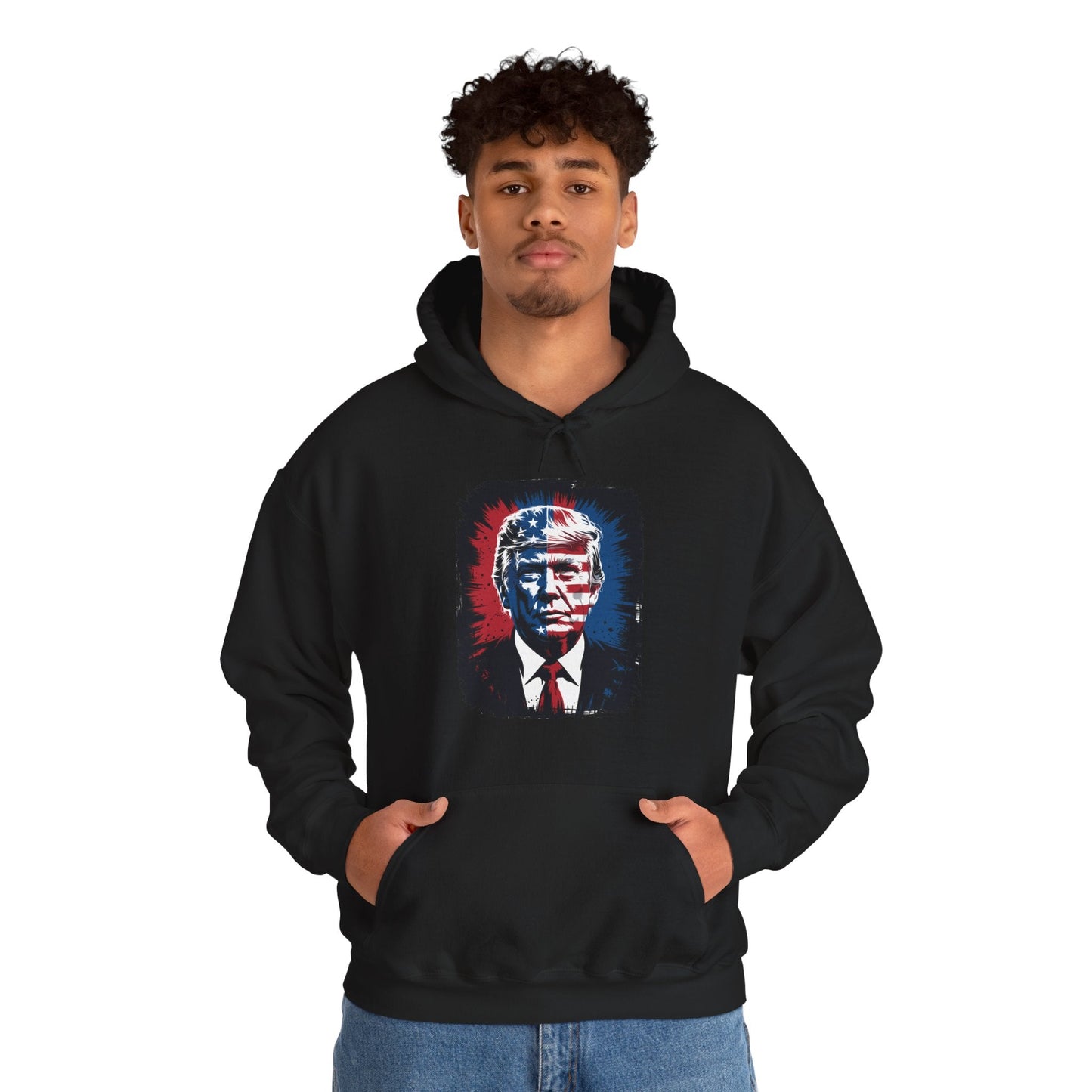 President Trump Portrait 4th July Hoodie