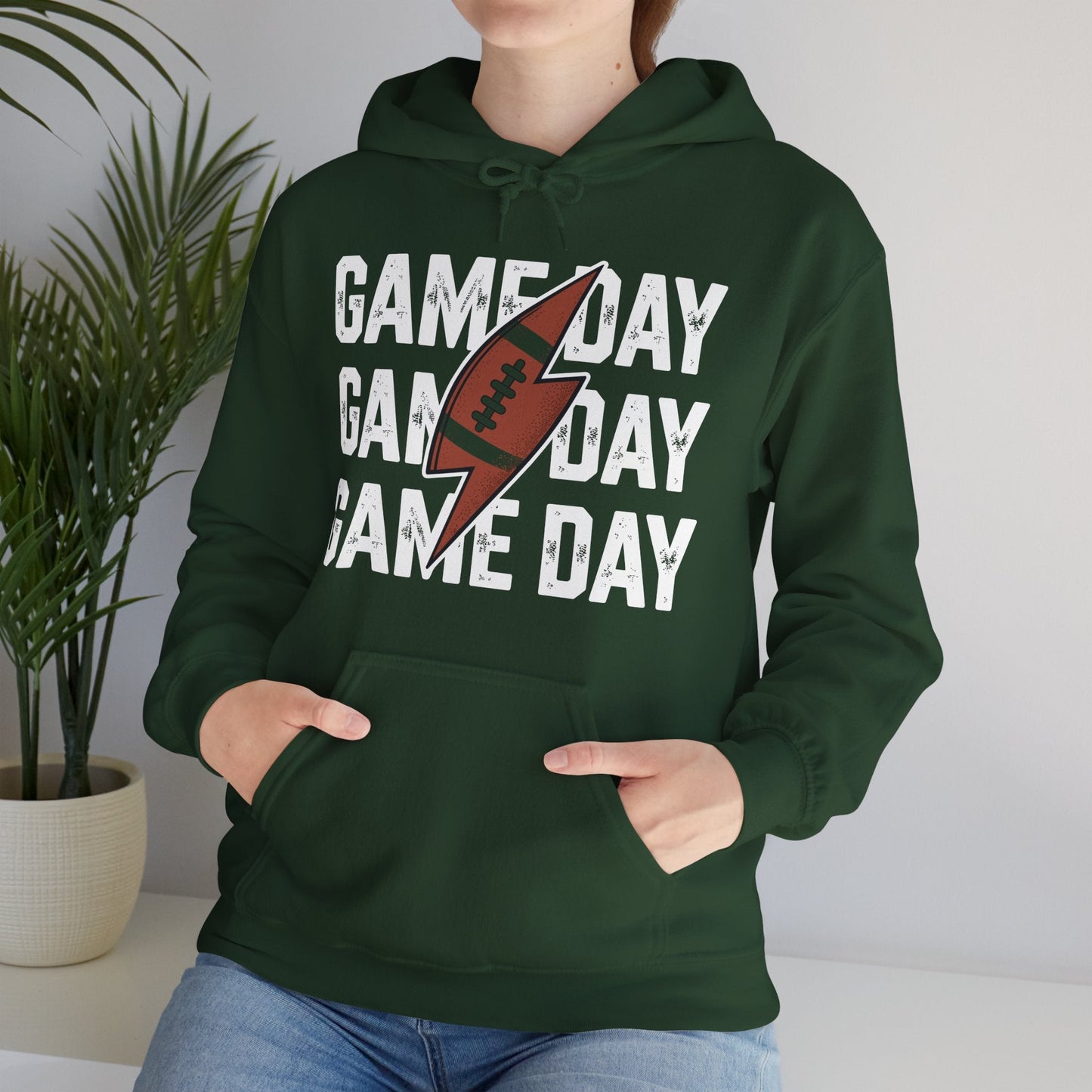 Vintage Game Day Football Lightning Bolt Funny Team Sport Hoodie