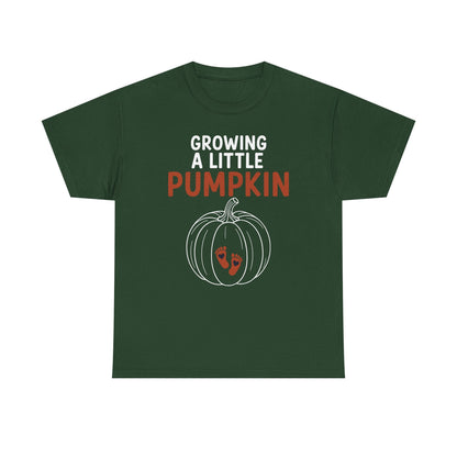 Growing A Little Pumpkin Fall Thanksgiving Baby Bump Wife T-Shirt