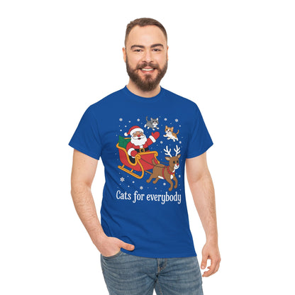 Cats For Everybody Christmas Cat Funny Xmas Women Santa T-Shirt