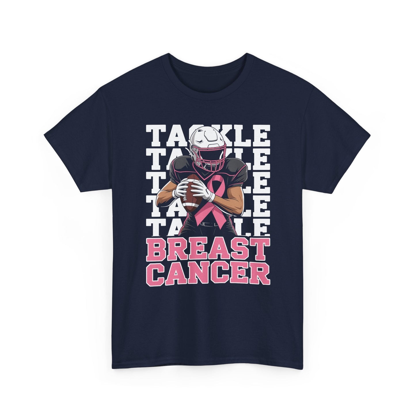 Tackle Football Breast Cancer Awareness Pink Ribbon T-Shirt