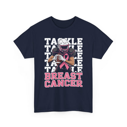 Tackle Football Breast Cancer Awareness Pink Ribbon T-Shirt