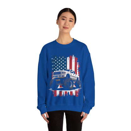 Monster Truck USA Flag American Sweatshirt