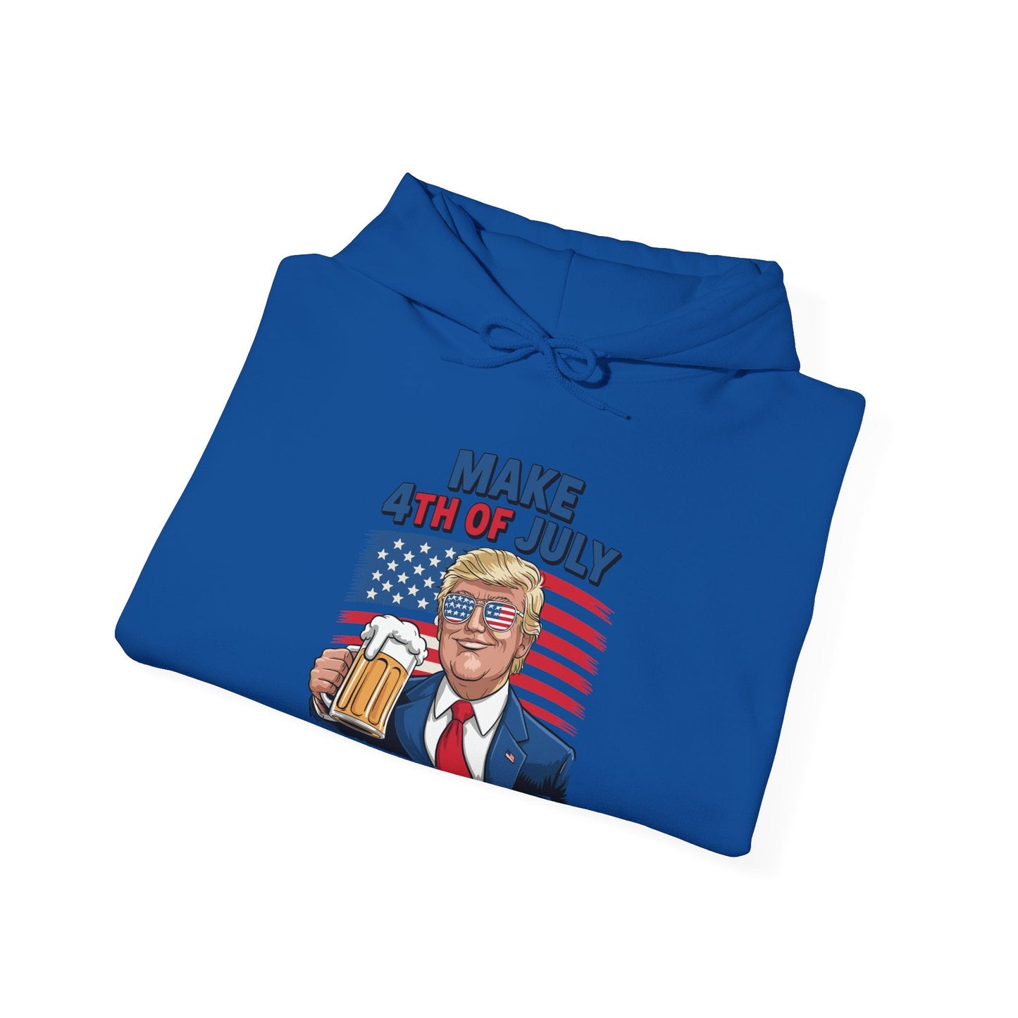 Funny Trump Make 4th Of July Great Again Drinking Beer Hoodie