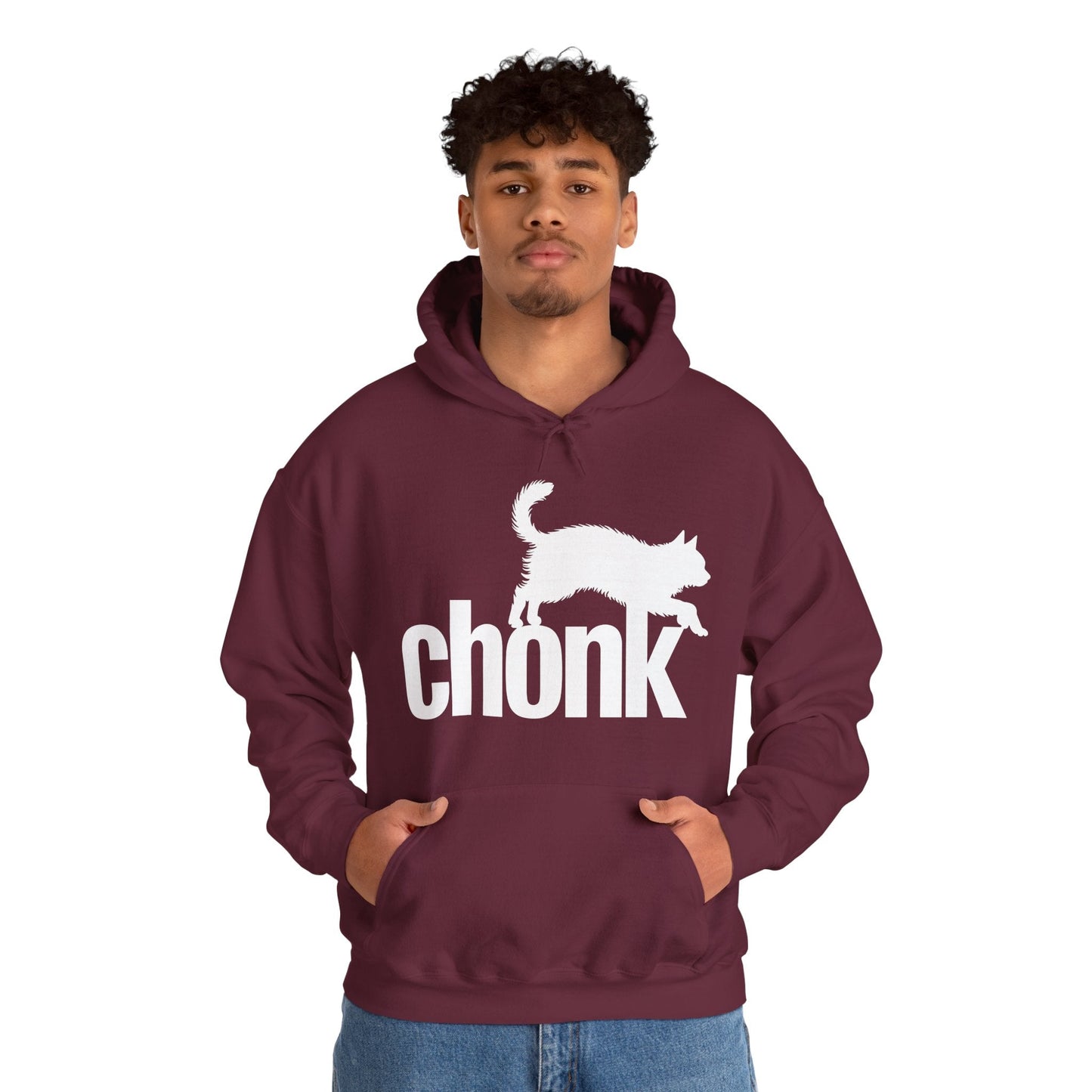 Chonk Cat Meme Funny Black Hoodie