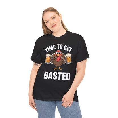 Time To Get Basted Funny Beer Thanksgiving Turkey Gift T-Shirt