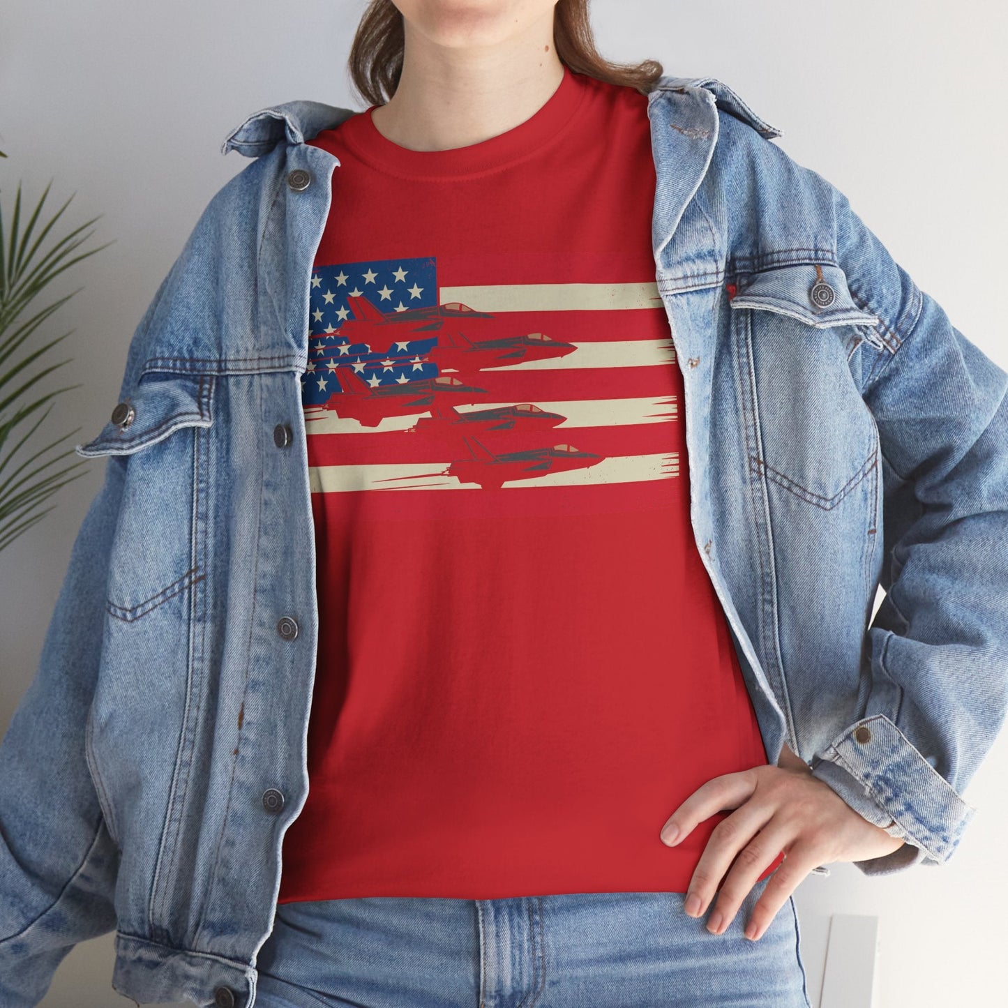 Vintage American Flag USA Fighter Jets 4th of July Patriotic T-Shirt