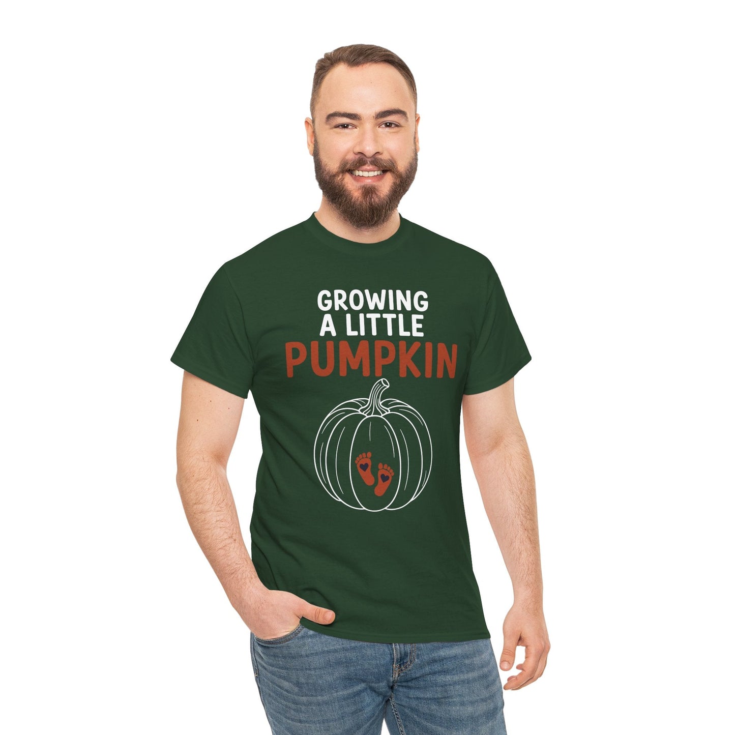 Growing A Little Pumpkin Fall Thanksgiving Baby Bump Wife T-Shirt
