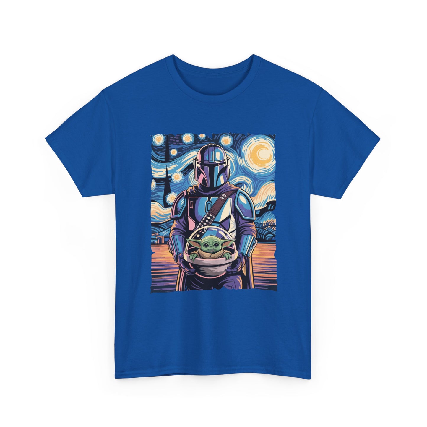 Star Wars The Mandalorian & The Child Starry Night Style T-Shirt