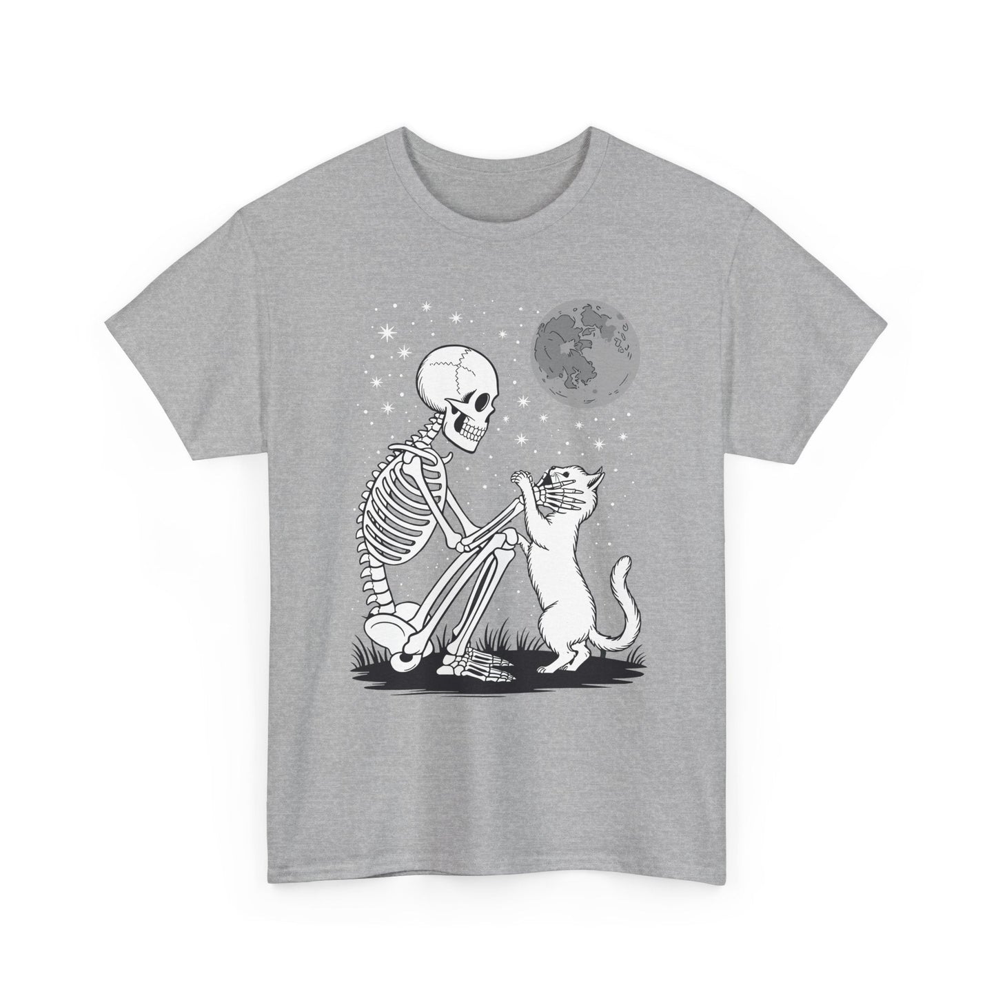 Skeleton Cat Skull Kitty Cute Goth Halloween Men Women T-Shirt