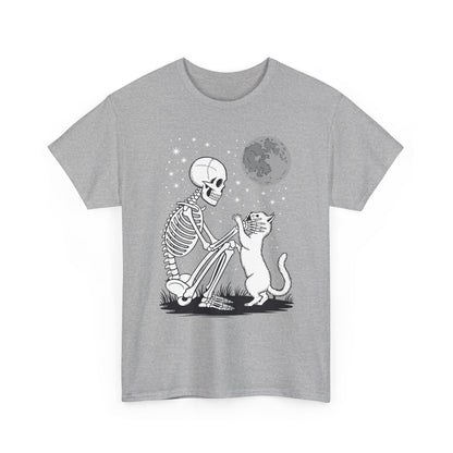 Skeleton Cat Skull Kitty Cute Goth Halloween Men Women T-Shirt
