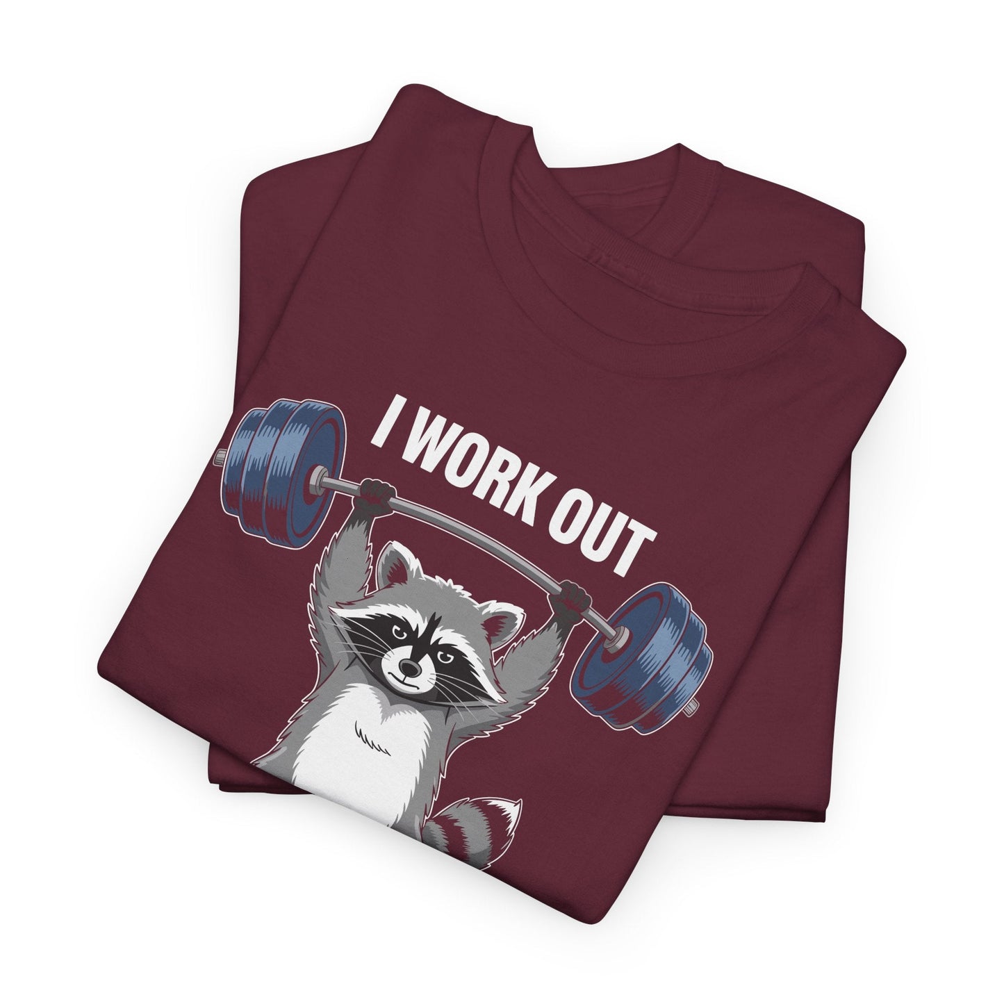 Raccoon Deadlift Bodybuilding Animal Funny Gym Fitness T-Shirt