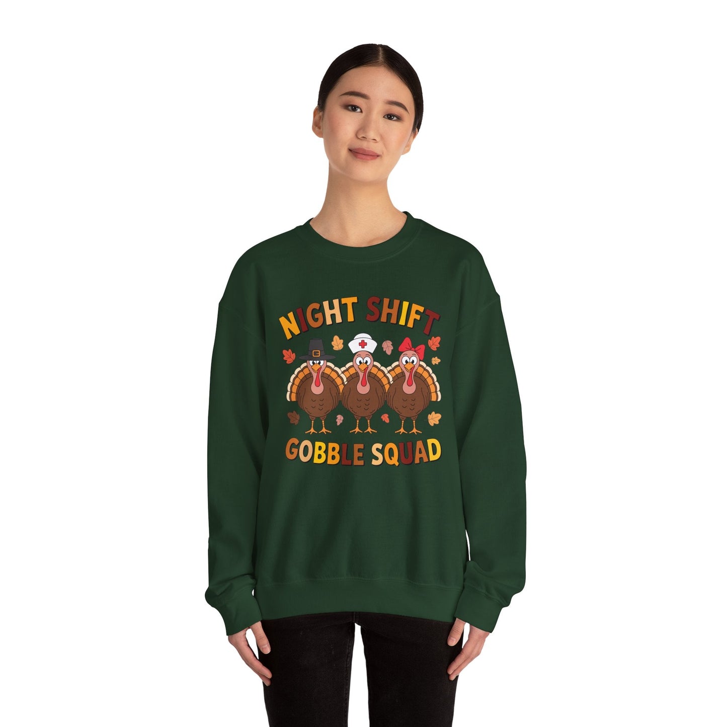Night Shift Gobble Squad Night Worker Staff Thanksgiving Sweatshirt