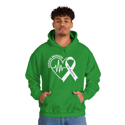 Overdose Awareness Month Heart Purple Ribbon Support Hoodie