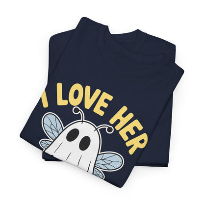 I Love Her Boo Bees Couples Halloween Adult Costume His Men T-Shirt